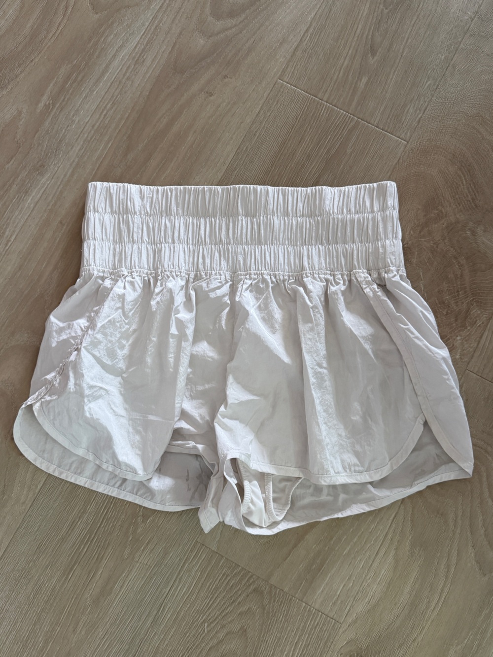 Free People Movement White Smocked Waist Shorts